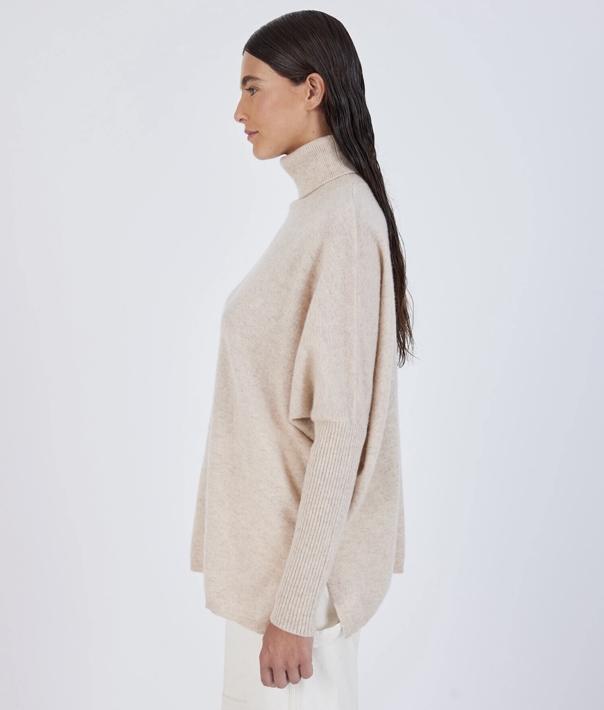 Pull Col roulé Beige Margareth Notshy