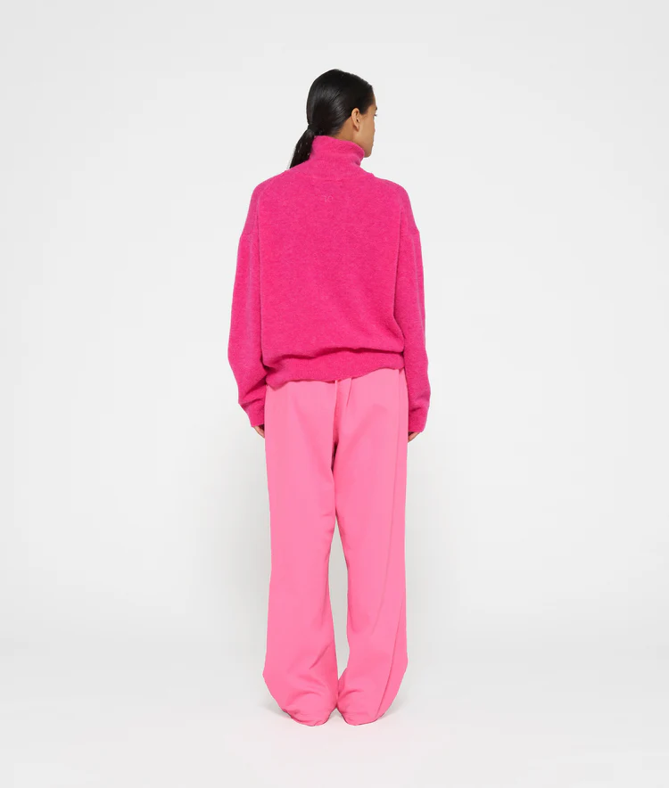 Pull col roulé tricot doux