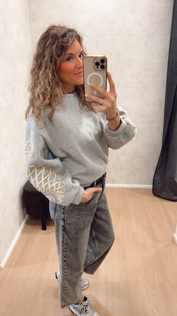 Sweat Brode gris 