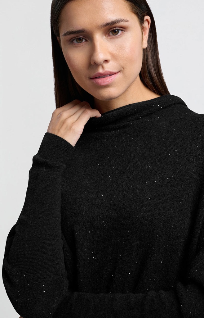 Pull à col roulé noir Yaya
