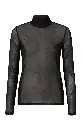 Top en maille à col montant et strass