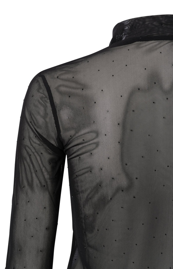 Top en maille à col montant et strass