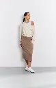 Pull avec col rond plongeant et débardeur beige YAYA