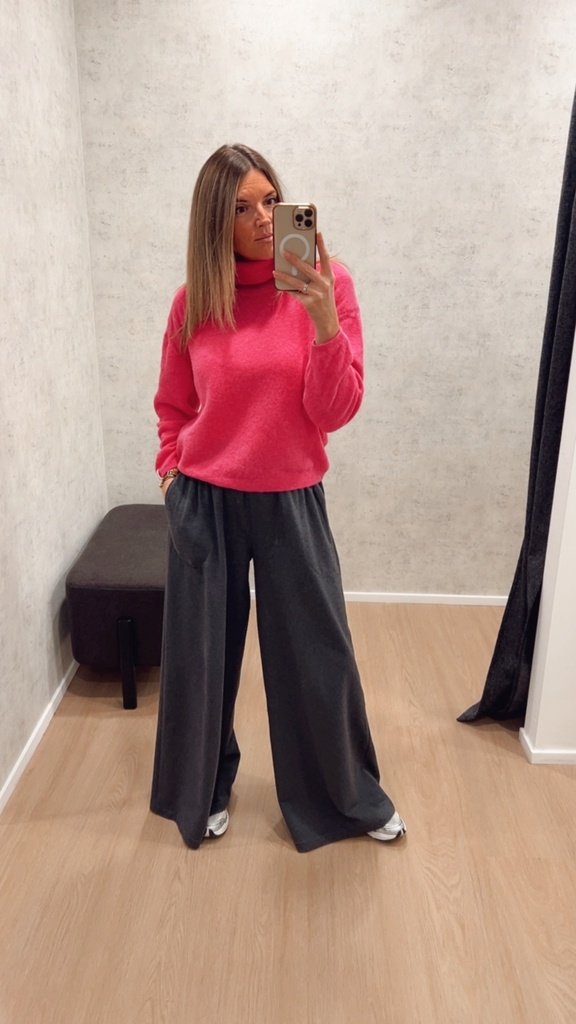Pull col roulé tricot doux