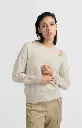 Pull avec col rond plongeant et débardeur beige YAYA