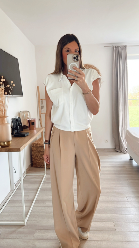 Pantalon beige Yaya