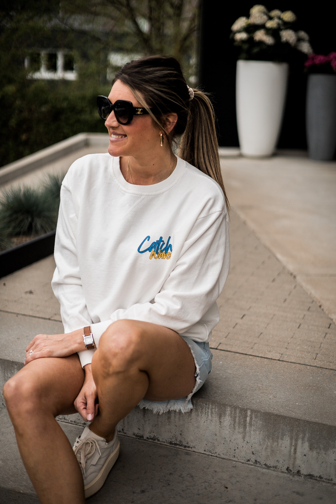 Sweat CATCH WAVES blanc