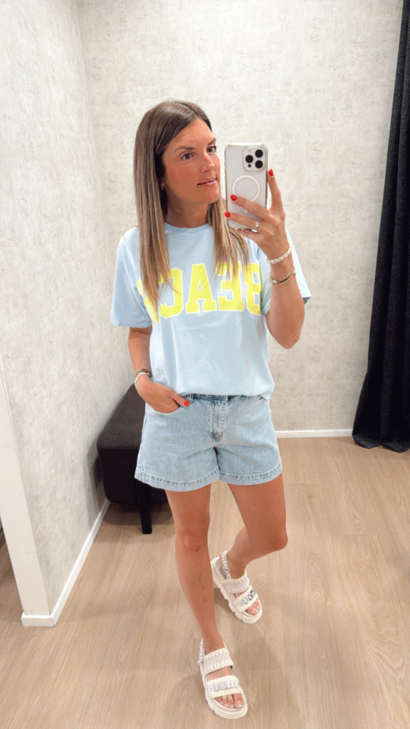 T-shirt Beach bleu ciel
