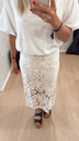 Jupe dentelle beige MbyM