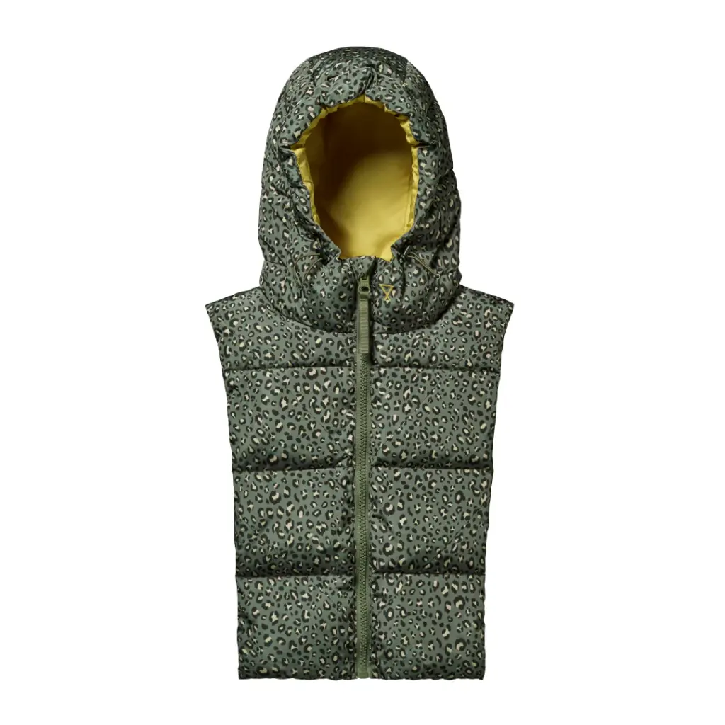 Capuche doudoune Léopard kaki FUDOON
