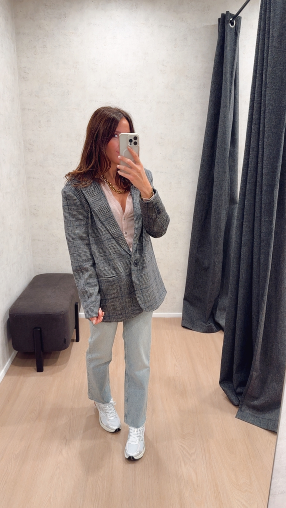 Blazer oversize à carreaux Yaya