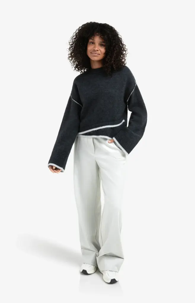 Pull marine bord gris Yaya