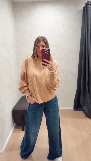 Pull côtelé camel Yaya