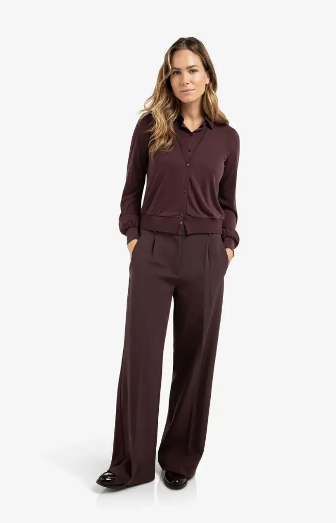Blouse en jersey bordeaux Yaya
