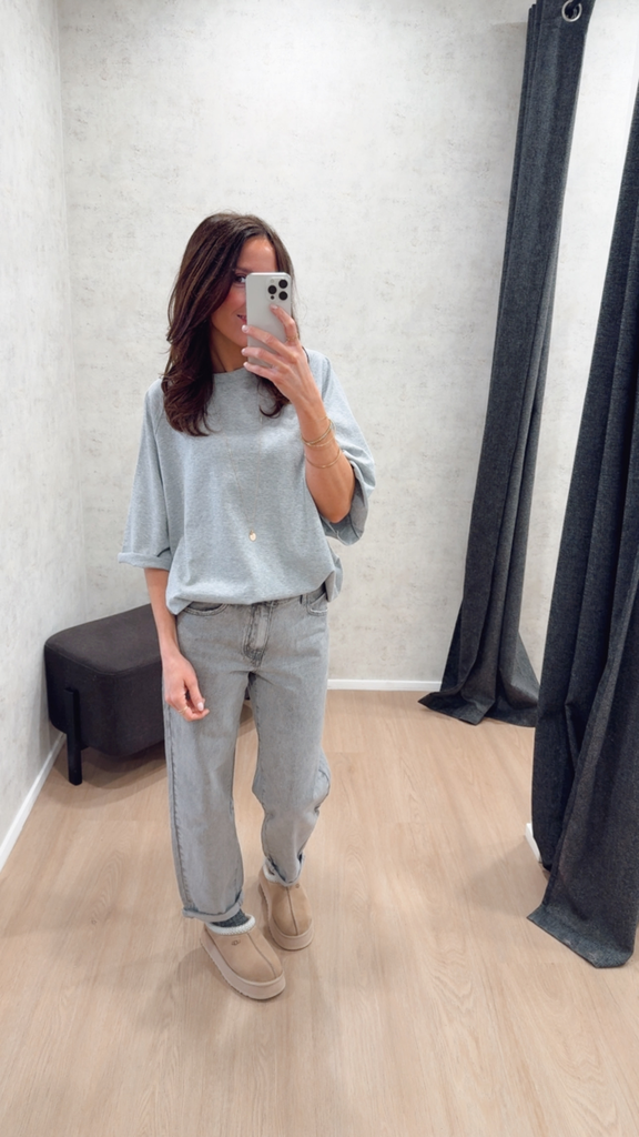 T-shirt oversize gris