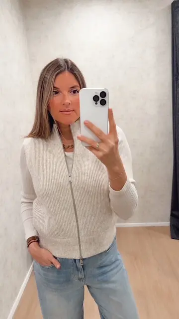 Gilet S/M maille beige Yaya