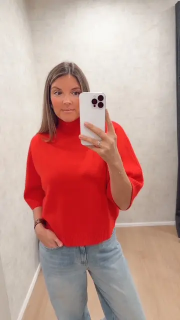 Pull à manches 3/4 Rose Yaya