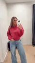 Sweat zip framboise