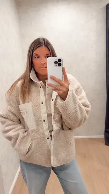 Veste teddy réversible beige Yaya 
