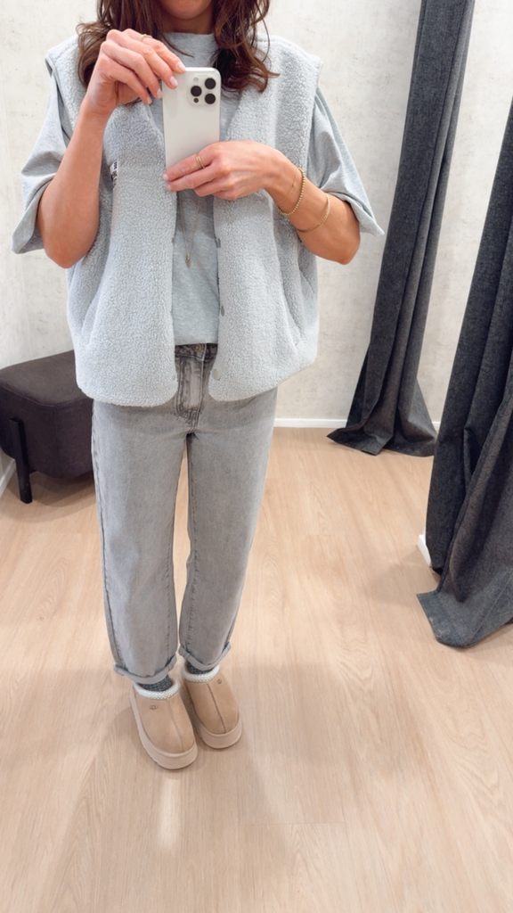 Jeans MOM gris 
