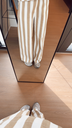 Pantalon ligné beige écru