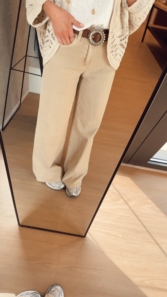 Pantalon baggy beige