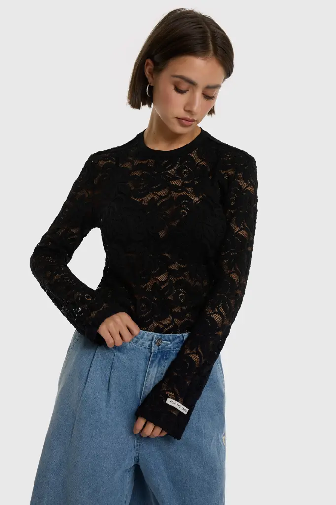 Haut dentelle noir ALIX