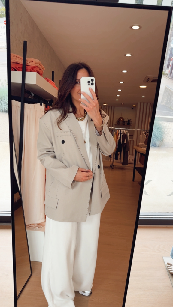 Blazer beige détails couture