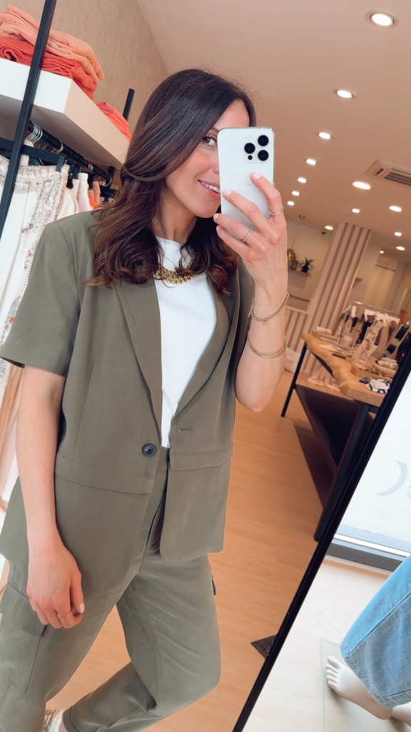 Blazer kaki ourlet amovible Yaya 