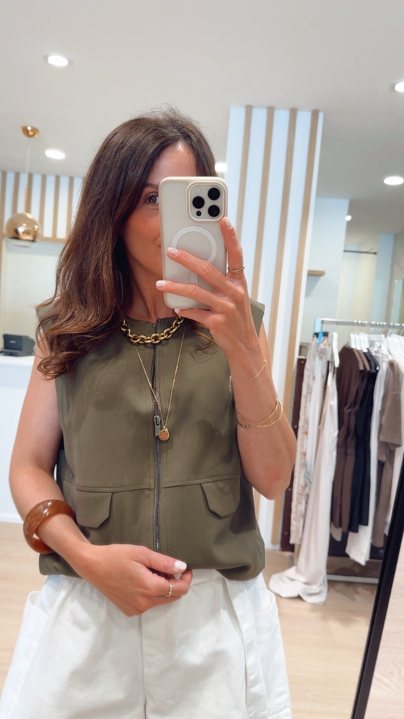 Veste sans manches kaki Yaya (36)