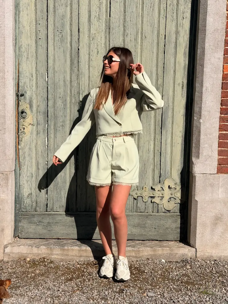 Ensemble blazer short vert  (M)