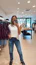 T-shirt blanc épaulette MbyM