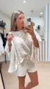 Top dentelle beige