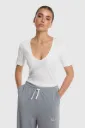 T-shirt col V blanc Alix
