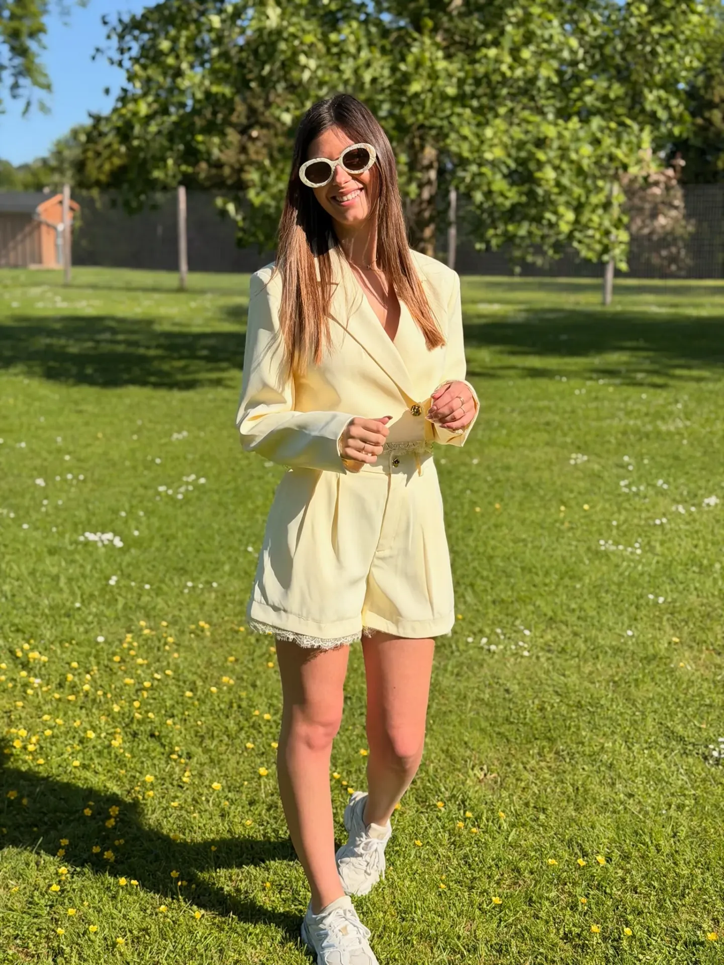 Blazer dentelle jaune