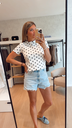 T-shirt à pois blanc