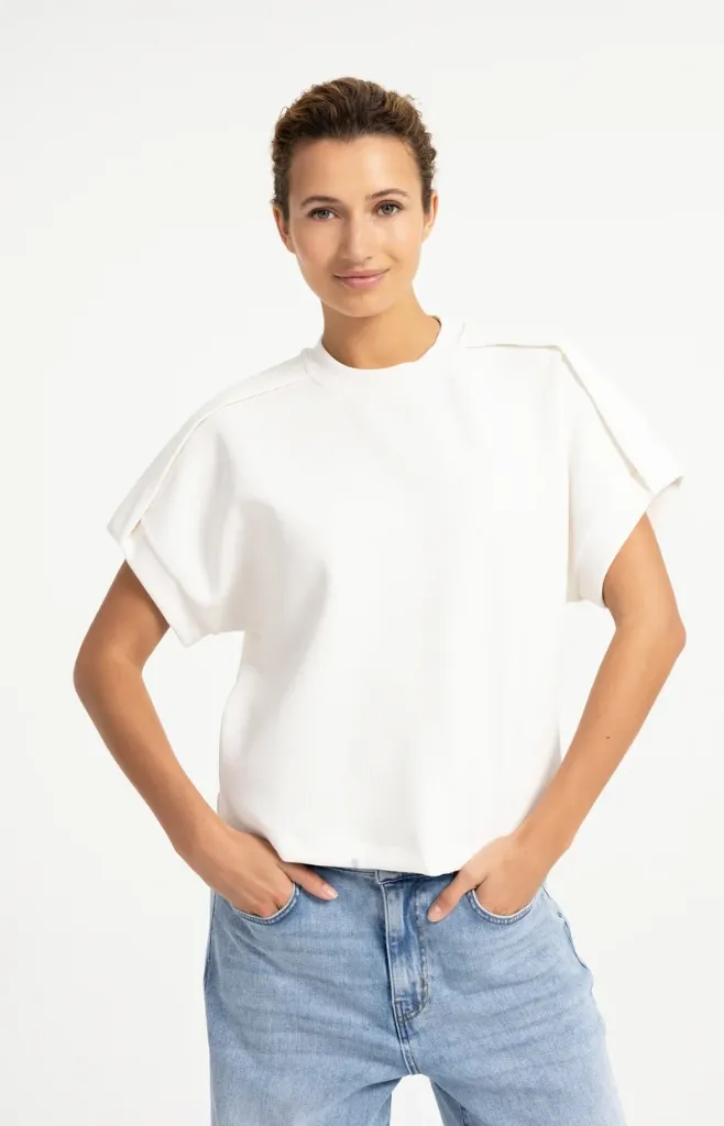Pull s/manches blanc YAYA