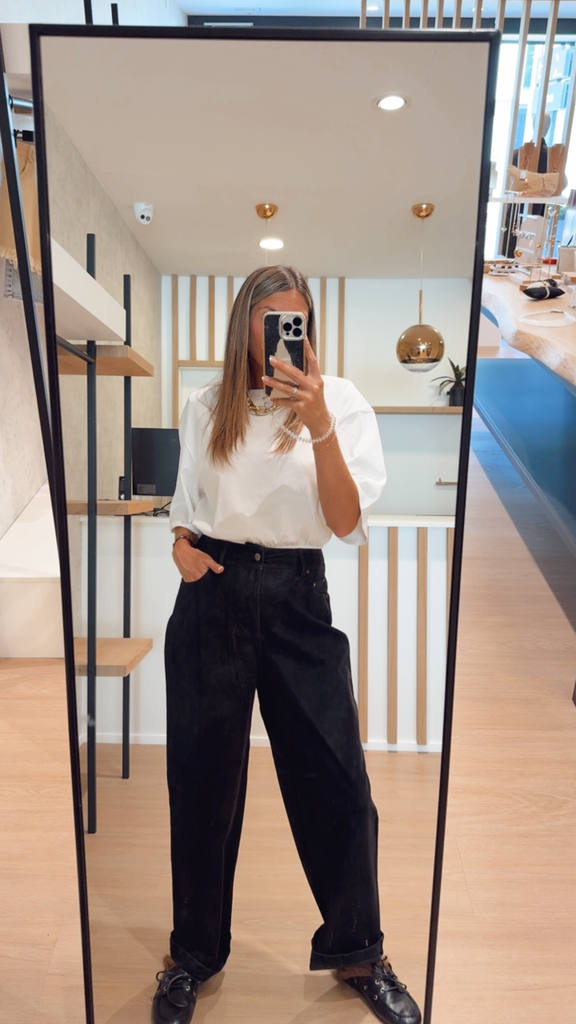 Pantalon daim noir Alix