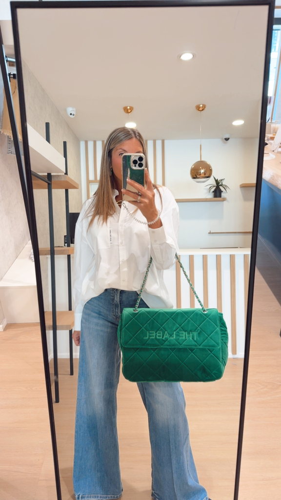 Sac velours vert Alix