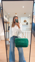 Sac velours vert Alix