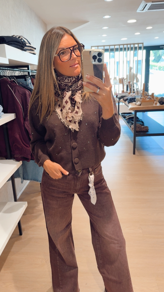 Echarpe motifs bordeau Mouleta