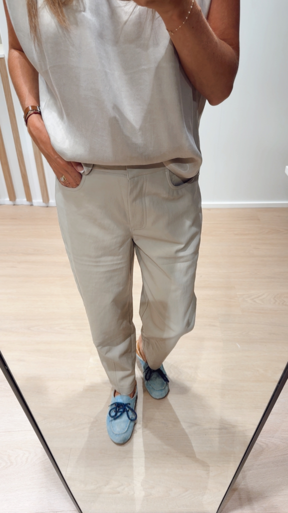 Pantalon simili beige YAYA (34)