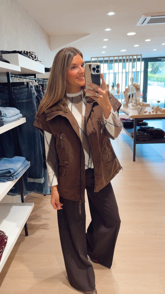 Manteau chocolat s/manches Blonde NO.8