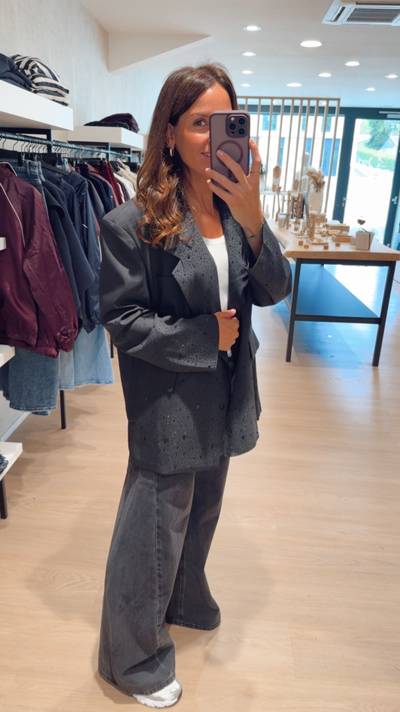 Blazer gris  strass