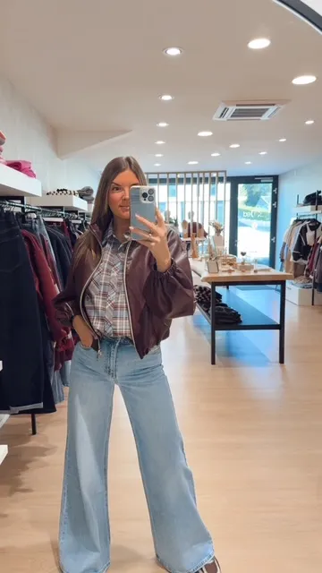 Veste oversize en simili bordeaux