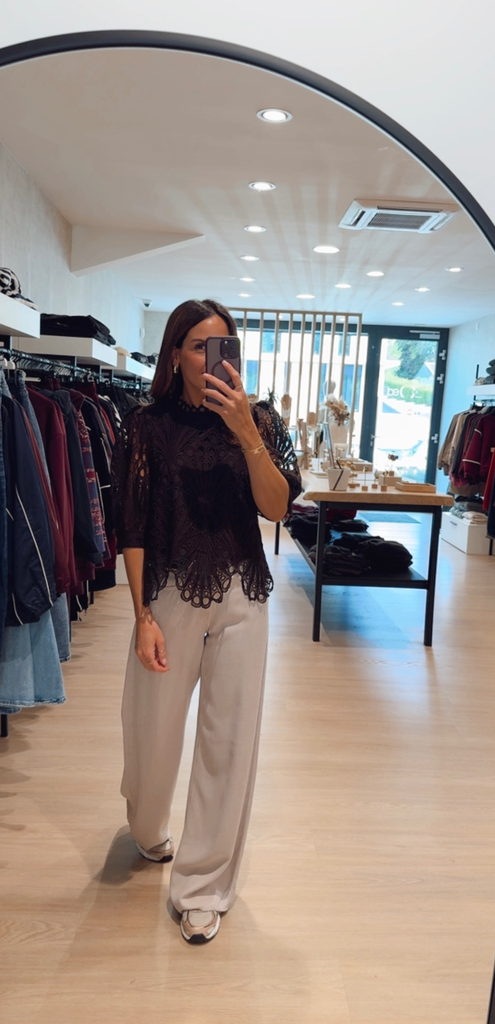 Blouse Daisy dentelle marron