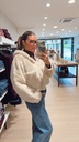 Veste fausse fourrure beige