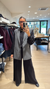 Blazer s/manche ligné gris