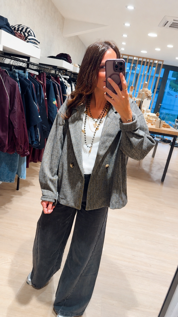 Blazer gris fine ligne