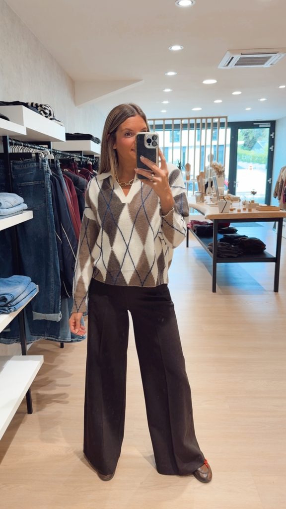 Pull polo carreaux Majectic